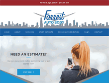 Tablet Screenshot of forrestautobody.com